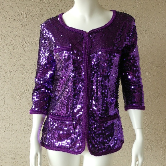 purple sparkly jacket
